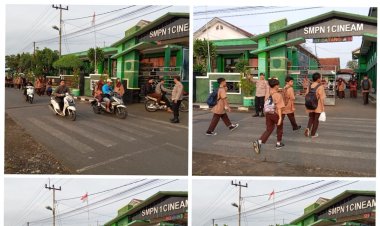 POLSEK CINEAM POLRES TASIK KOTA POLDA JABAR, MELAKSANAKAN GIAT GATUR LALU LINTAS SEBAGAI WUJUD MELAYANI WARGA MASYARAKAT YG AKAN MEMULAI AKTIVITAS DI PAGI HARI.