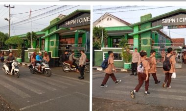 Polsek Cineam Tasik Kota Pastikan Kelancaran Lalu Lintas Pagi